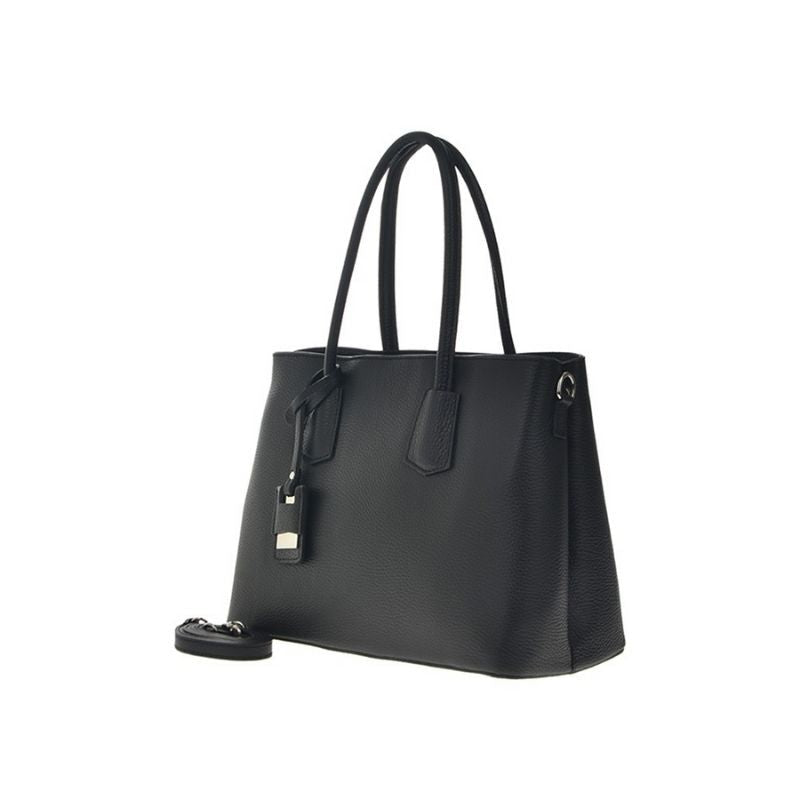 Structured leather bag, Giulia Black from Numabagstore, showcasing its versatile design