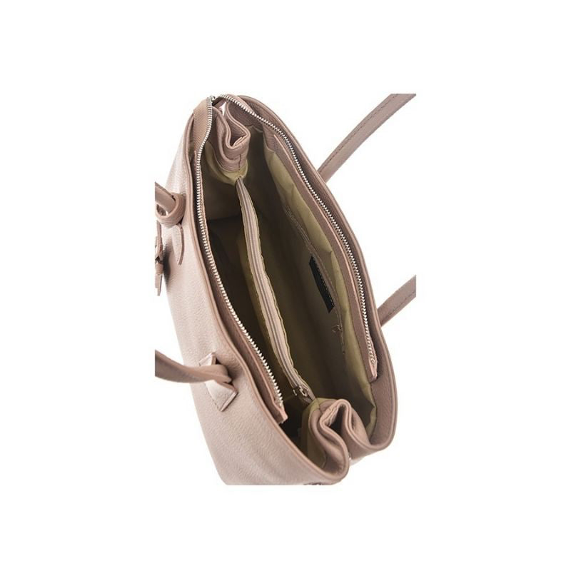 Italian Leather Handbag, Giulia Beige by Numabagstore