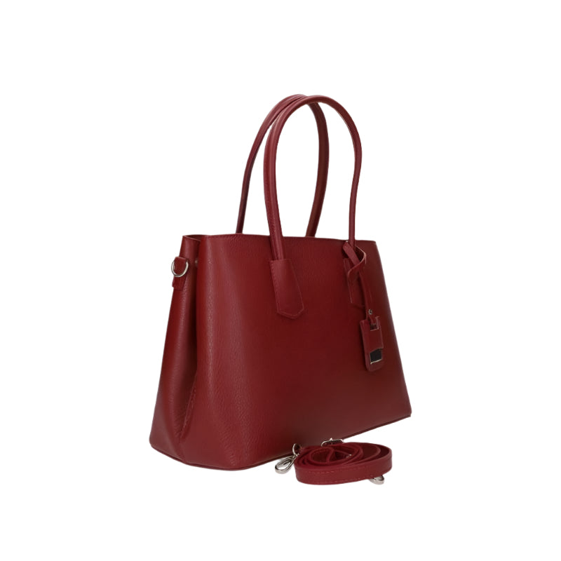 Numabagstore's structured leather crossbody bag in dark red