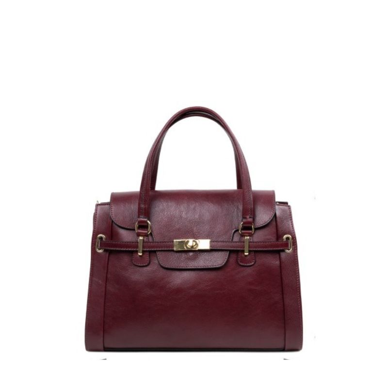 Numabagstore's Emanuela Warm Brown, a handcrafted Italian leather bag with adjustable buckle