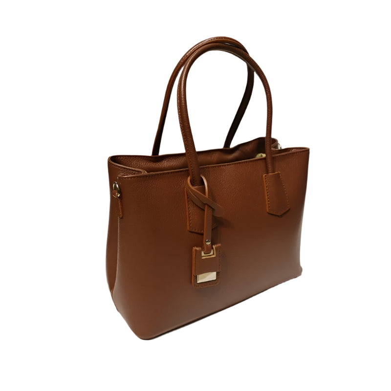 Front view of Giulia Brown Leather Crossbody Bag from Numabagstore