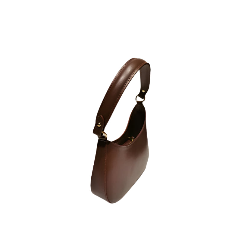 Premium Leather Accessories, Matilda Dark Brown shoulder bag, back view, Numabagstore