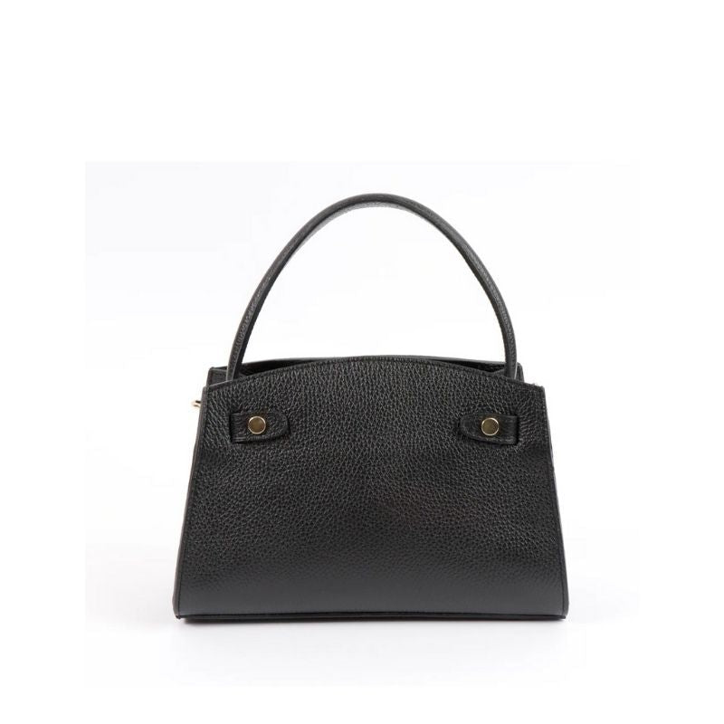 Bella Black Leather Handbag Back View