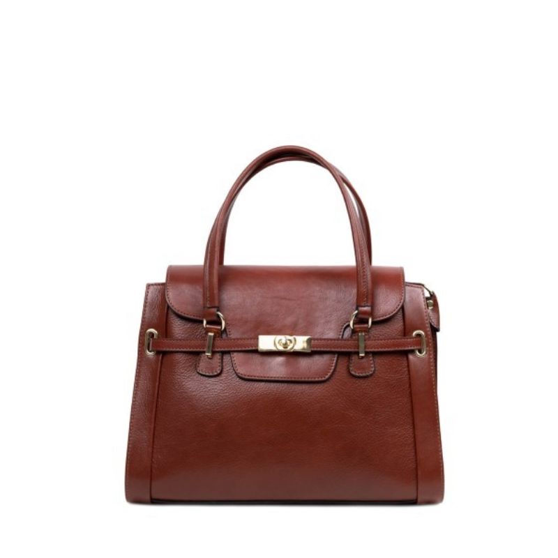 Side view of Emanuela Brown, a Chic Shoulder Bag with Structured Design from Numabagstore