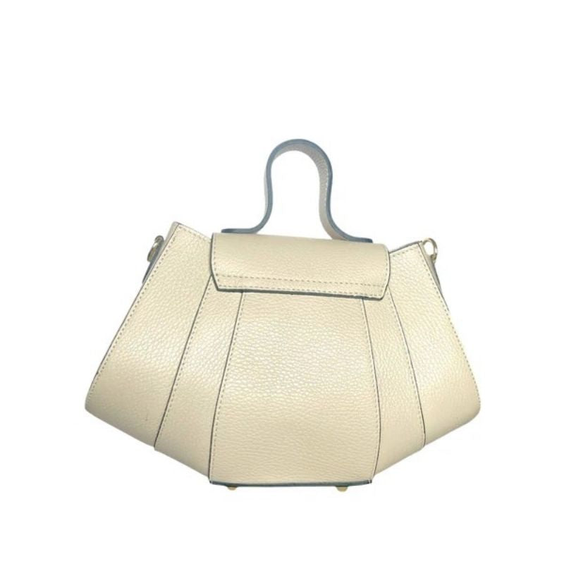 Close-up of the Sofia Cream, a chic leather purse by Numabagstore, showcasing its premium material
