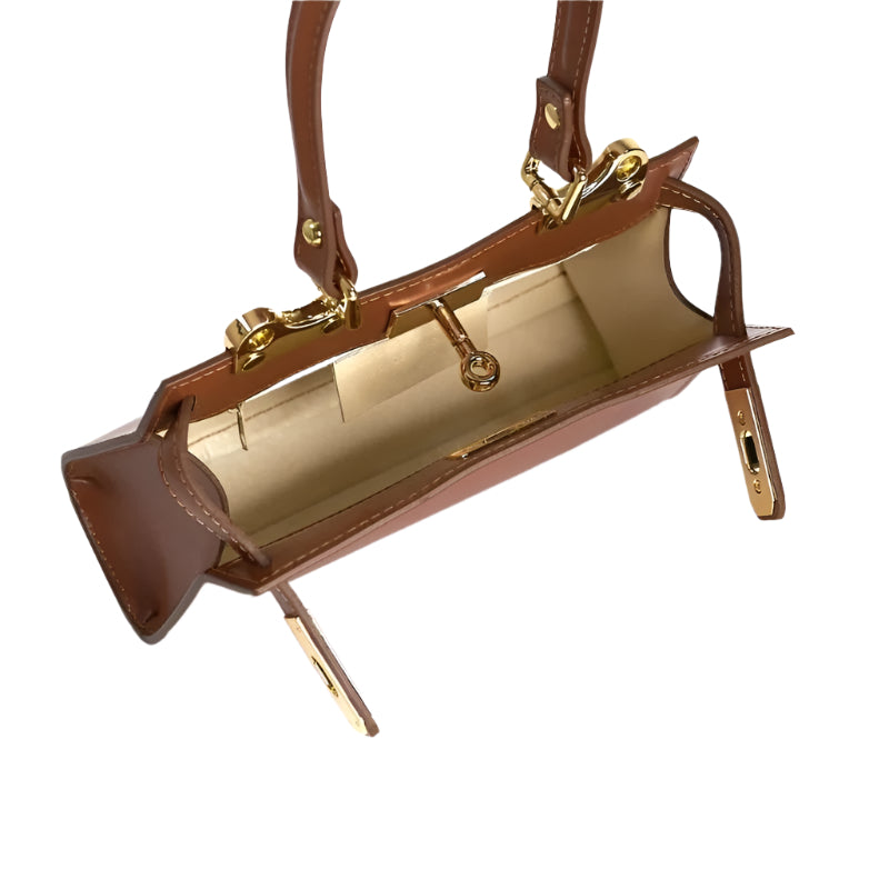 Compact and chic Georgia Brown leather handbag from Numabagstore