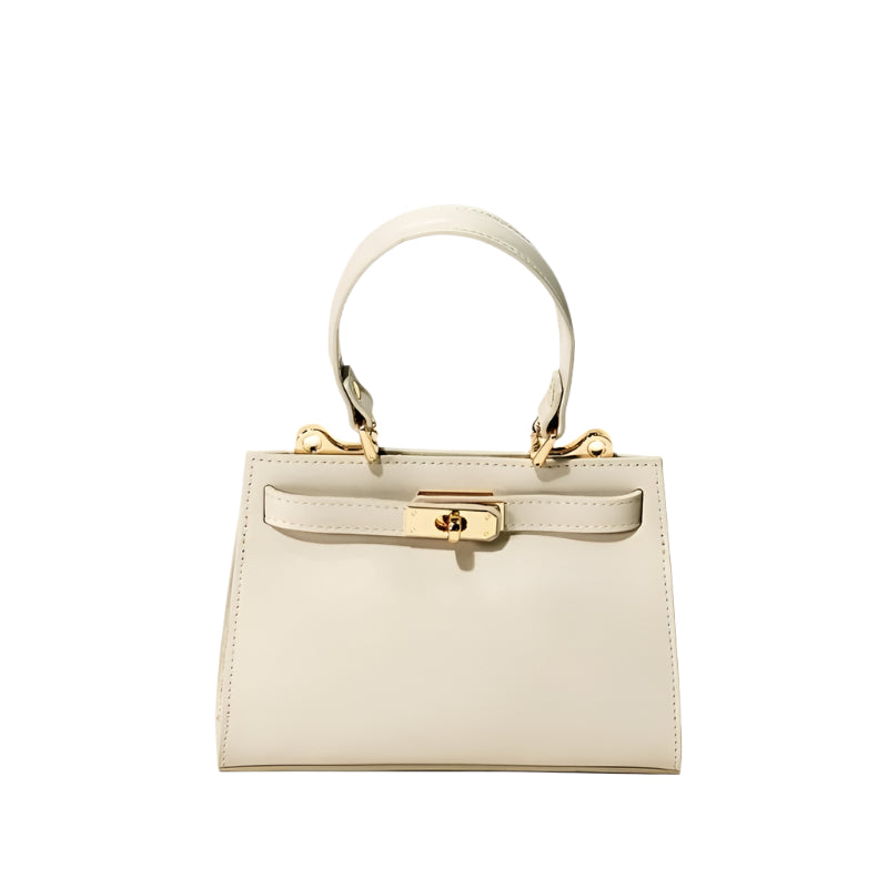 Handle detail of Georgia Cream luxury leather handbag from Numabagstore