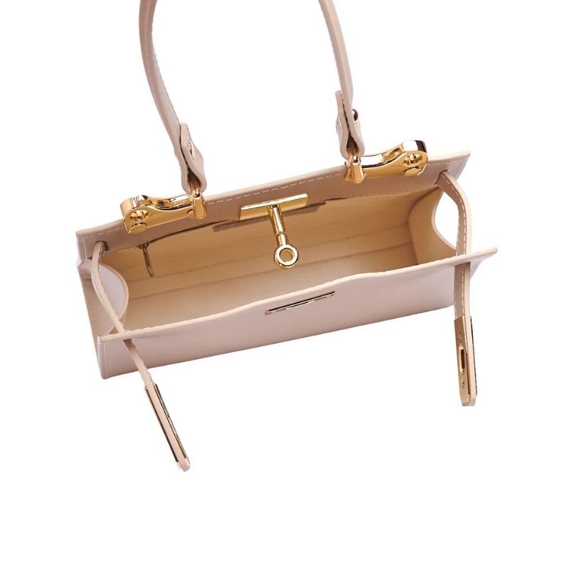 Side view of Numabagstore's Georgia Beige, a genuine leather shoulder bag