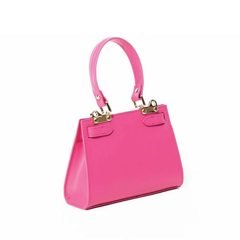 Numabagstore's Georgia Pink Leather Bag with a structured, timeless design