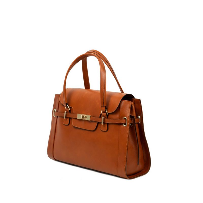 Luxury, Handcrafted Leather Tote Bag, Emanuela Camel by Numabagstore