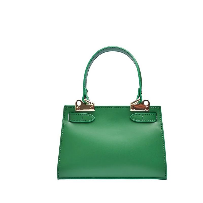 Multifunctional Georgia Green Leather Shoulder Bag by Numabagstore