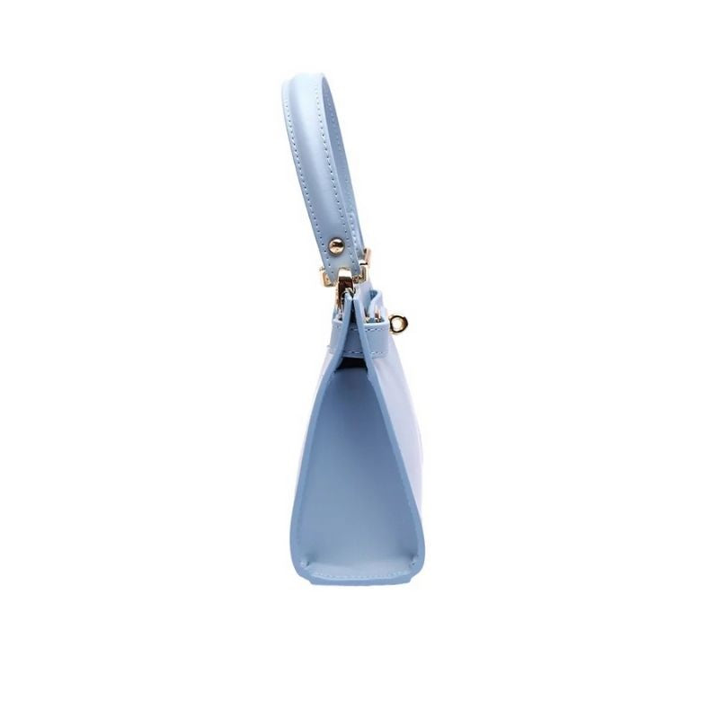Side view of Numabagstore's Structured Georgia Light Blue Handbag