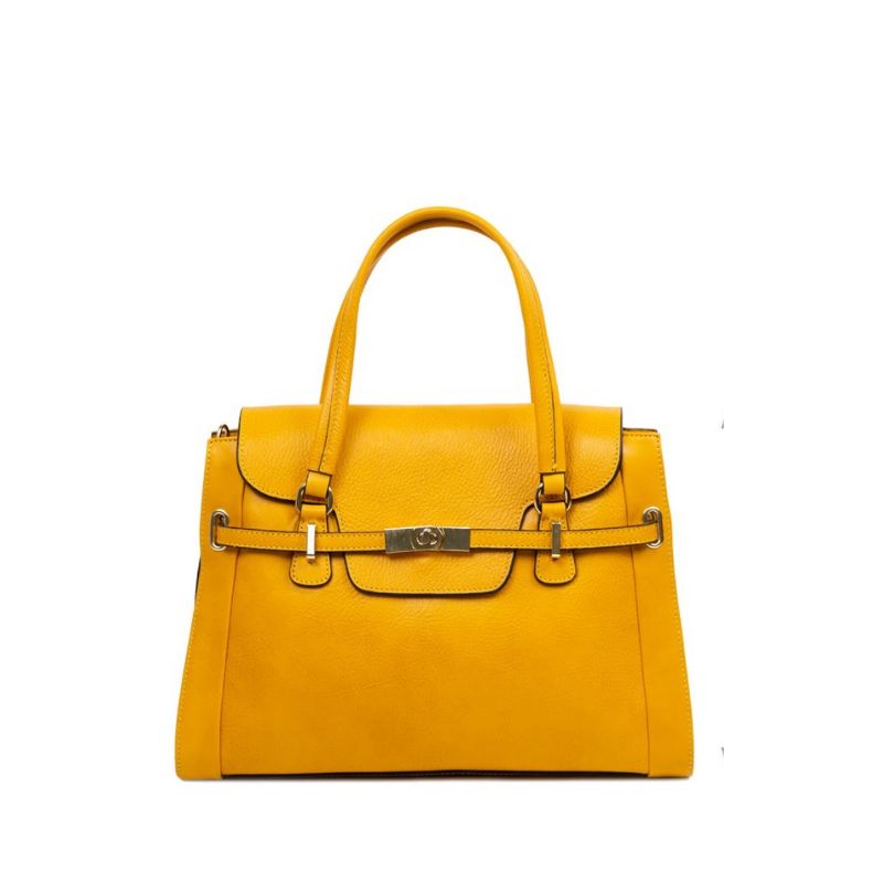 Numabagstore's Emanuela Yellow Luxury Handbag for Women, front view