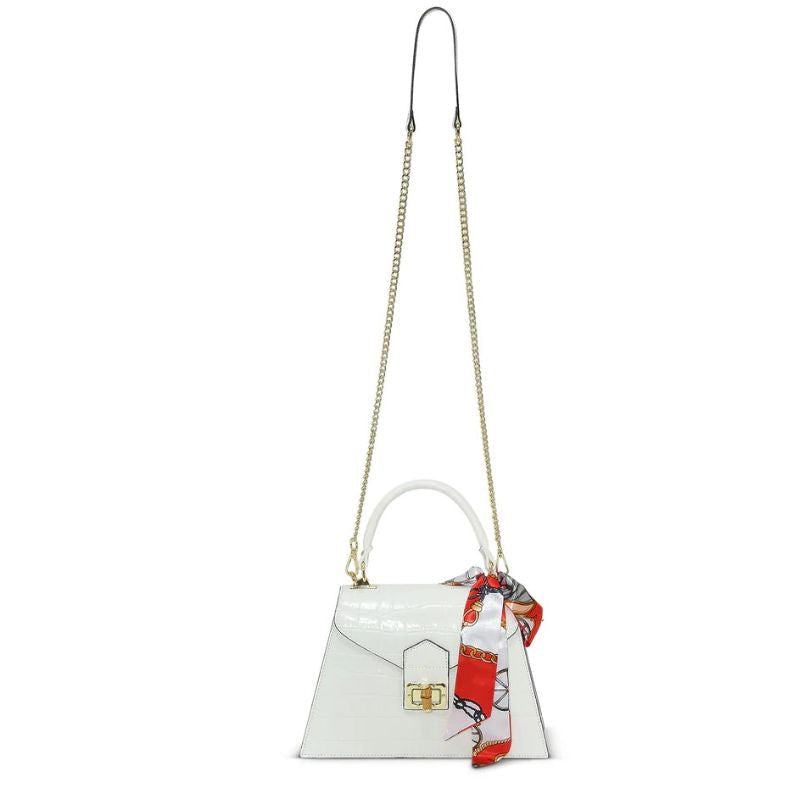 Alessia White Chic Leather Crossbody Bag | Numabagstore