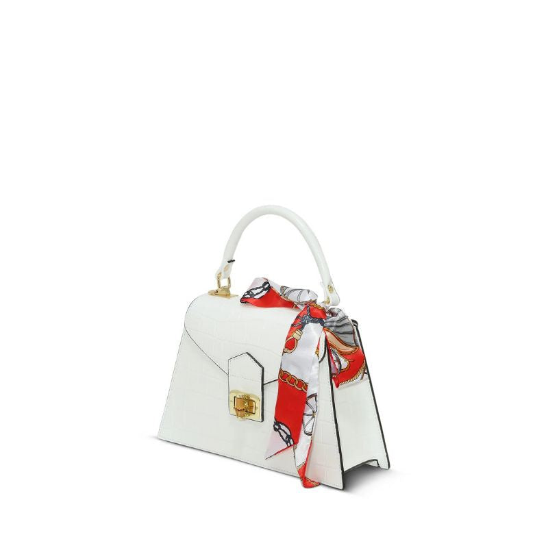 Alessia White Chic Leather Crossbody Bag | Numabagstore