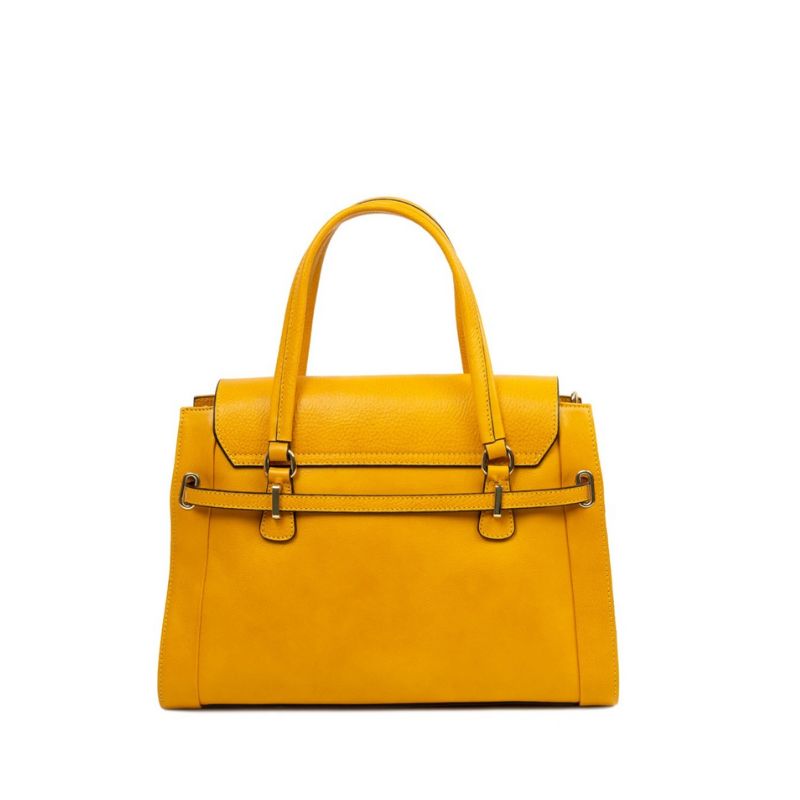 Handcrafted Italian Leather Handbag by Numabagstore, Emanuela Yellow