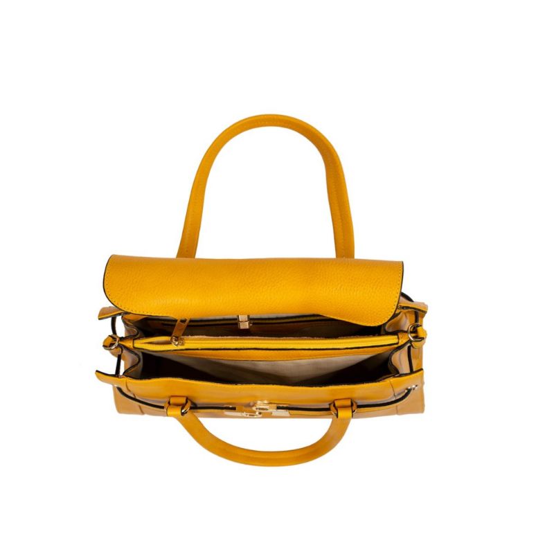 Numabagstore's Emanuela Yellow Shoulder Bag with Adjustable buckle