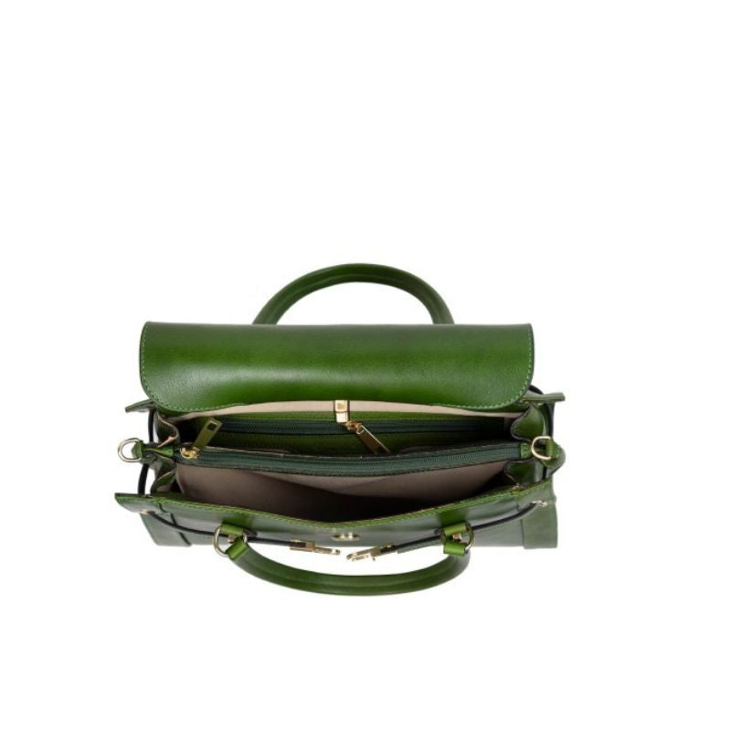 Handcrafted Italian Leather Emanuela Green Handbag by Numabagstore, a timeless accessory for women