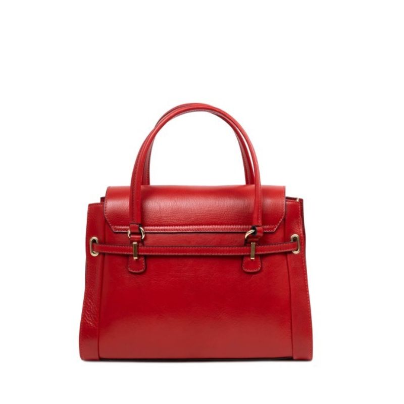 Emanuela Red, a sophisticated leather accessory from Numabagstore, beautifully crafted as a luxury office bag