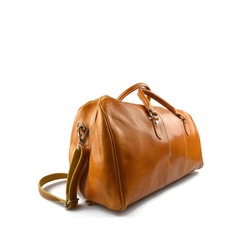 Carlo black leather handcrafted duffle bag by Numabags