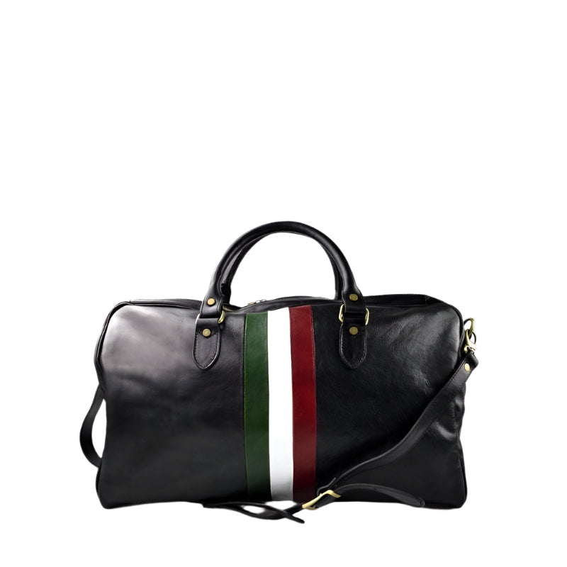Black Lorenzo Premium Italian Leather Duffle Bag by Numabagstore
