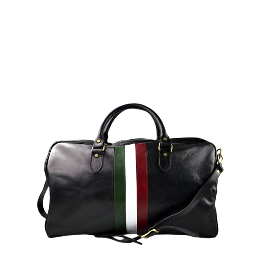 Black Lorenzo Premium Italian Leather Duffle Bag by Numabagstore