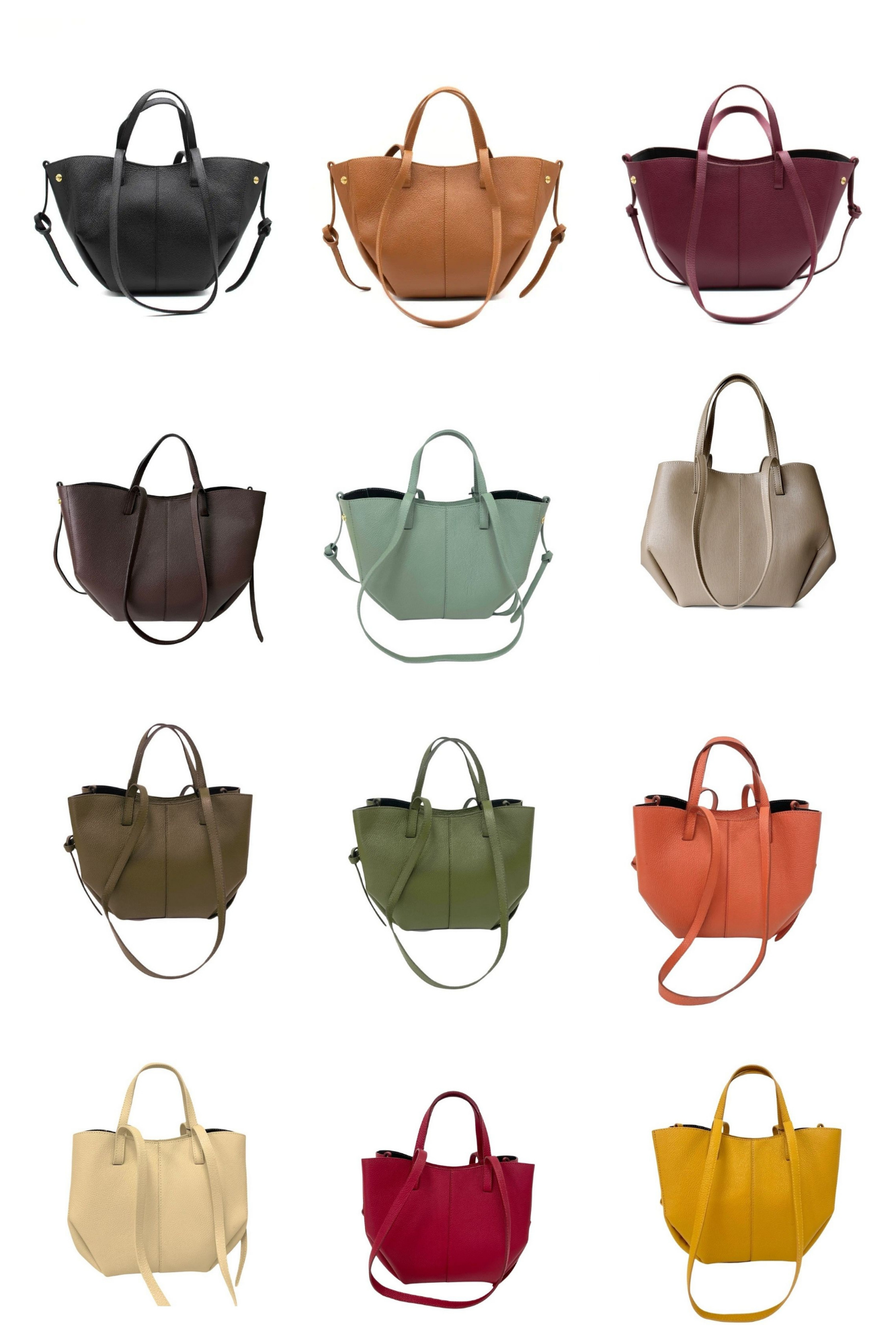 Numabagstore's Stefania Yellow leather handbag front view