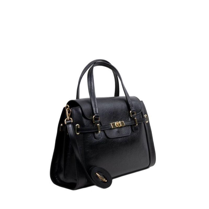 Emanuela Black, a handcrafted leather bag from Numabagstore, styled as a chic shoulder bag