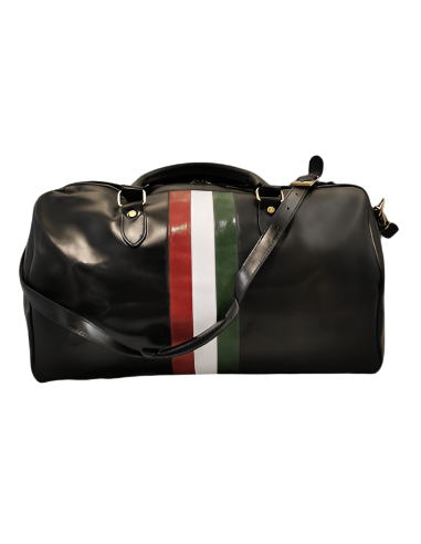 Handcrafted Lorenzo Leather Duffle Bag in premium black leather