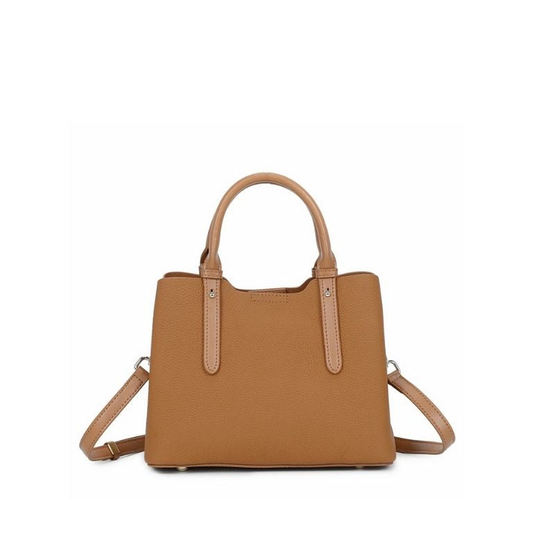 Chiara Camel luxury mini tote side perspective