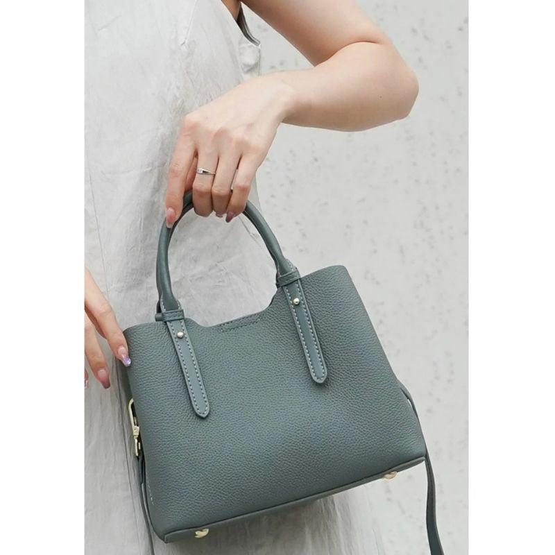 Back view of Chiara Blue Grey structured mini bag