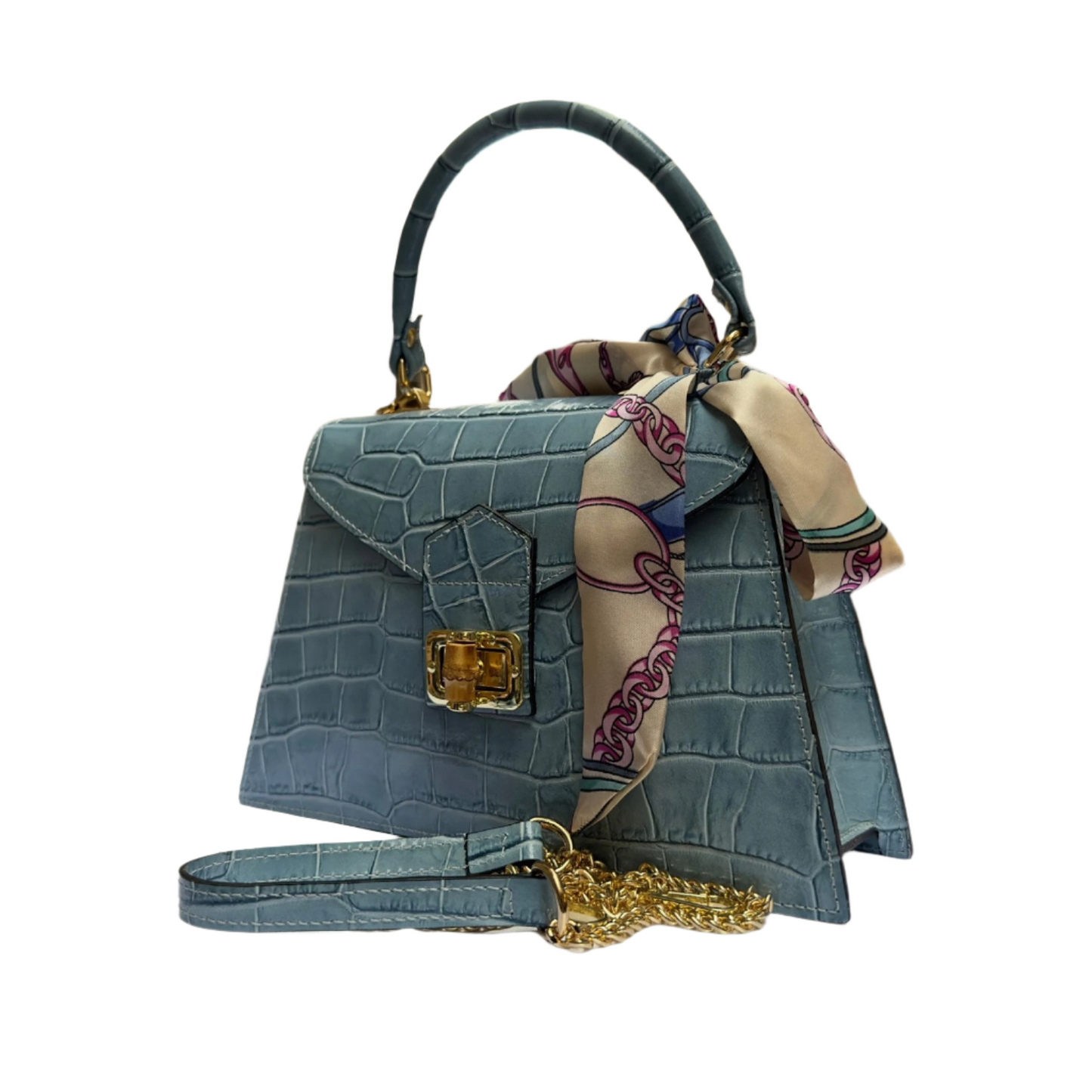 Alessia Turquoise: Chic & Luxury Italian Leather Crossbody Bag - Numabagstore
