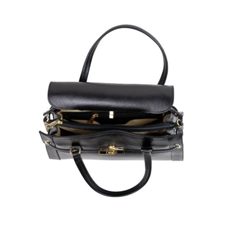 Emanuela Black Leather Handbag | Numabagstore Luxury Italian Design
