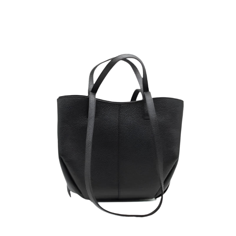 Stefania Black, an Italian Handmade Leather Bag by Numabagstore