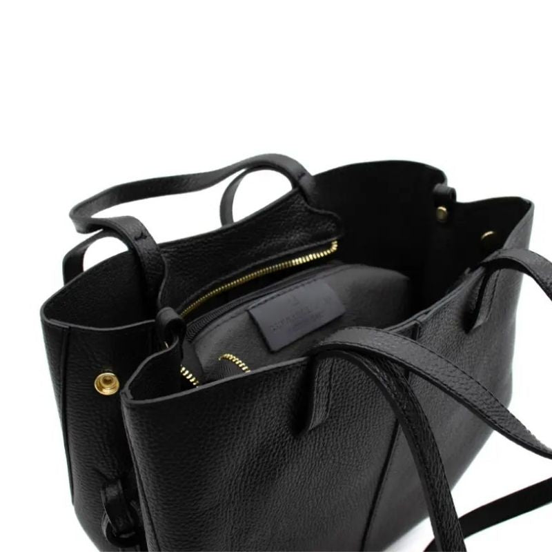 Numabagstore's Modern and Sophisticated Stefania Black Leather Handbag