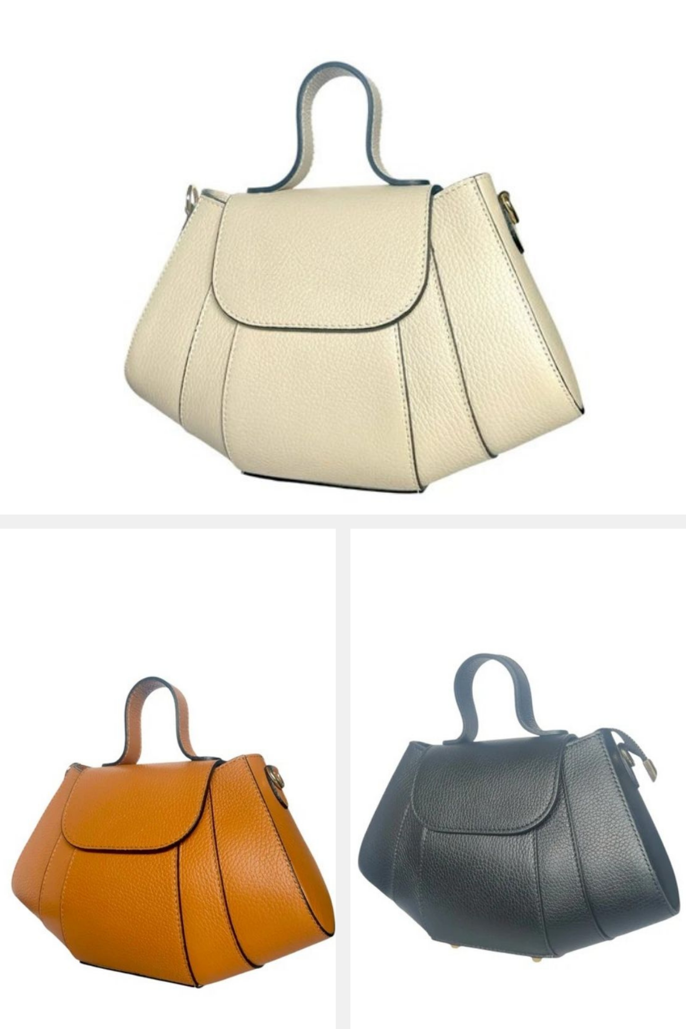 Numabagstore's Sofia Cream handbag, a modern leather purse in a soft cream color