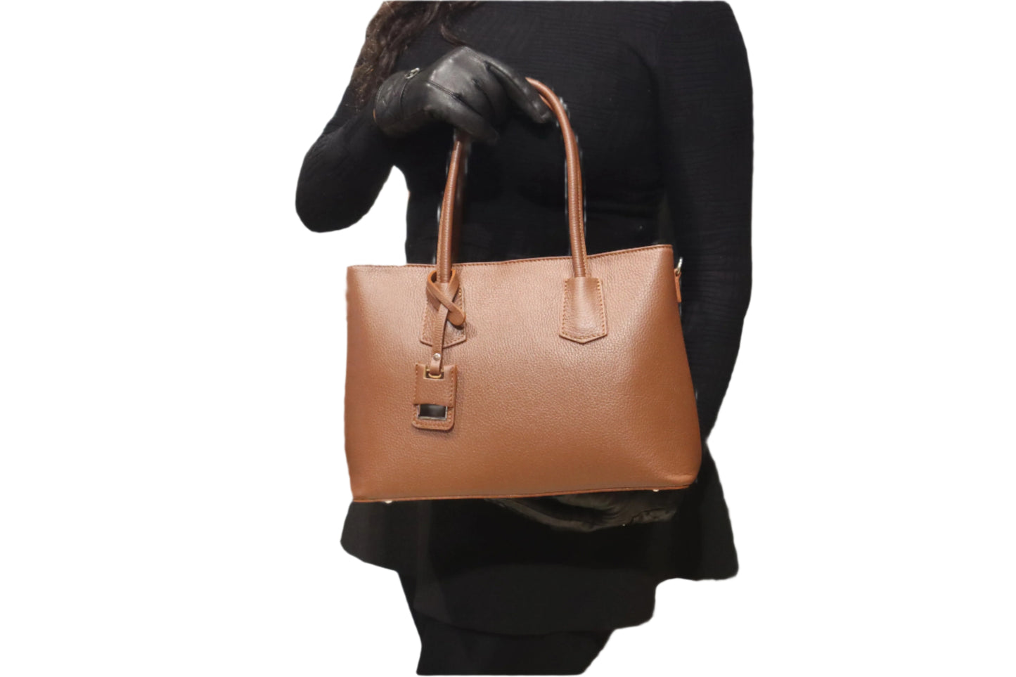 Designer leather accessory, Numabagstore's Giulia Black, in a detailed perspective