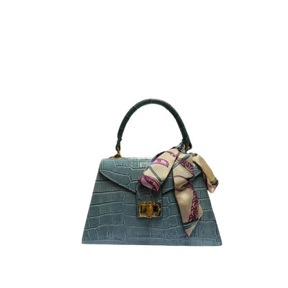 Alessia Turquoise - Handcrafted Leather Bag with Gold Hardware